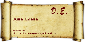 Dusa Emese névjegykártya