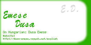 emese dusa business card